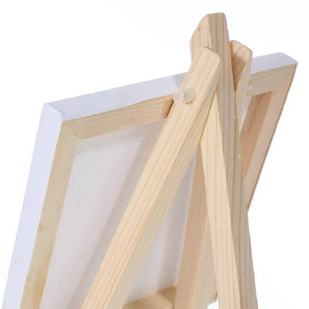 2x Mała Sztaluga + 2x Mini Płótno Malarskie 7x7 cm