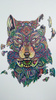 Puzzle Drewniane Dla Dorosłych Na Prezent Wilk Z Elementami Zwierząt 183 el. Rozmiar 450x310 mm