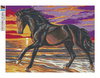 Haft Diamentowy Bez Ramy Koń Bucefal w biegu 30x40 Mozaika Diamentowa 5D
