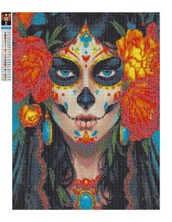 Haft Diamentowy Bez Ramy Meksyk w jej oczach 30x40 Mozaika Diamentowa 5D