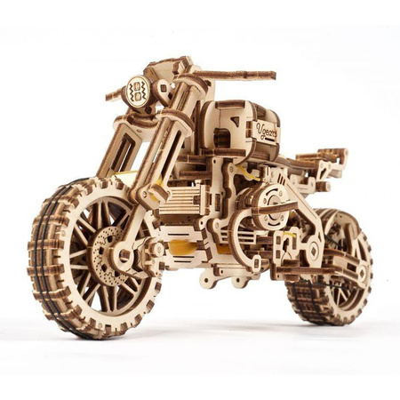Ugears Scrambler UGR-10 z bocznym wózkiem Model mechaniczny do składania