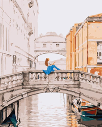 Dziewczyna Na Moście W Wenecji Malowanie Po Numerach