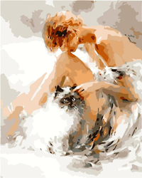 Dziewczyna z kotem Malowanie Po Numerach