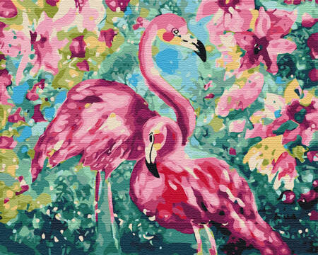Flamingi W Kwiatach Malowanie Po Numerach