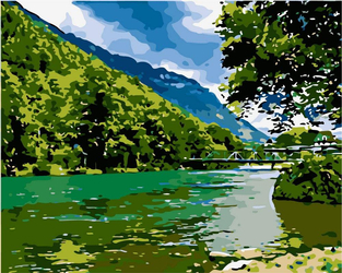 Górska rzeka Malowanie Po Numerach