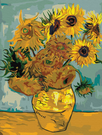 Haft Diamentowy Bez Ramy Słoneczniki (Van Gogh) 30x40 Mozaika Diamentowa 5D
