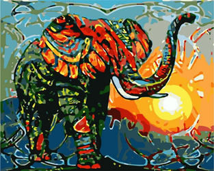 Kolorowy słoń Malowanie Po Numerach