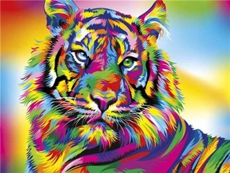 Kolorowy tygrys 30x40cm