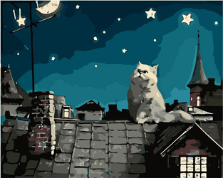 Kot na dachu Malowanie Po Numerach