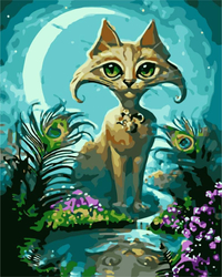Kot w nocy Malowanie Po Numerach