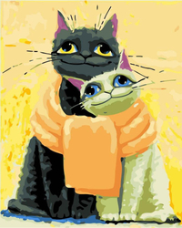 Koty w szaliku Malowanie Po Numerach