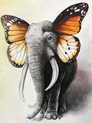 Słoń ze skrzydłami motyla