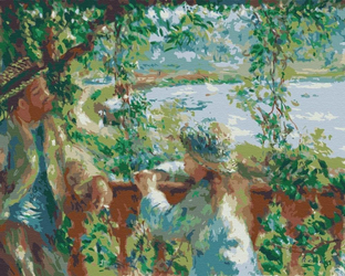 W Pobliżu Jeziora. Pierre Auguste Renoir Malowanie Po Numerach