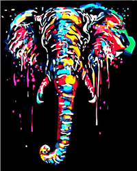 Wielobarwny słoń Malowanie Po Numerach