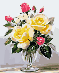 Żółte róże Malowanie Po Numerach